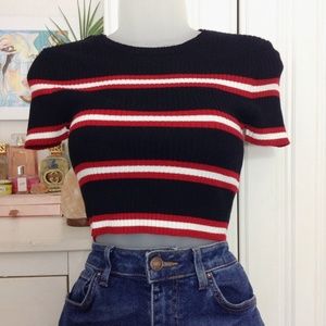 Forever 21 Tops - Striped Black Knit Crop Top Forever 21 Tops - Striped Black Knit Crop Top